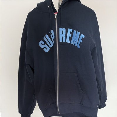 Supreme Arc Thermal Lined Zip Up Hooded Sweatshirt "Navy"
