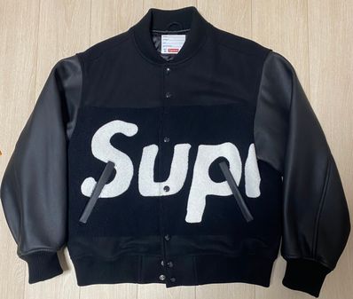 Supreme Big Logo Chenille Varsity Jacket "Black"