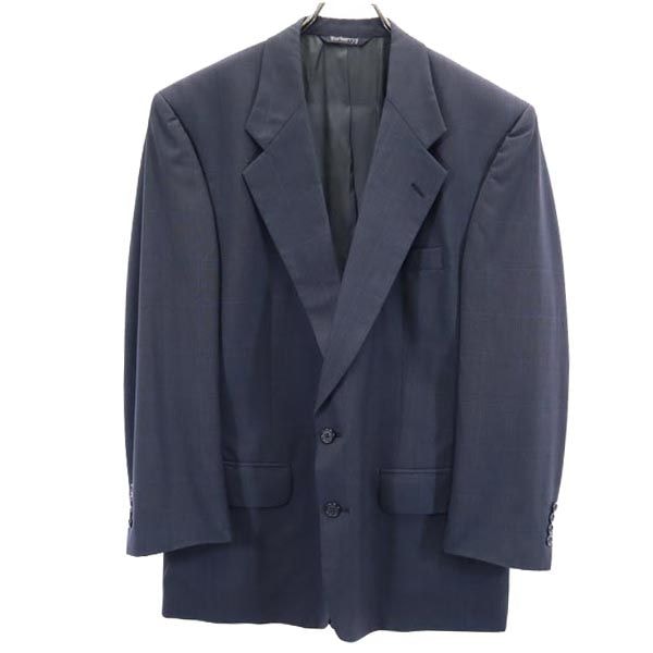 Burberrys バーバリーズ 80s 90s USA製 オールド チェック柄 ウール100% テーラードジャケット ネイビー