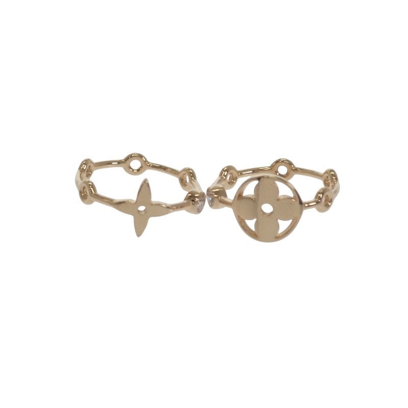 ルイヴィトン LOUIS VUITTON バーグモノグラムスキン 2P 10号 Q9A72 リング K18イエローゴールド ダイヤモンド ゴールド レディース【中古】【Aランク】