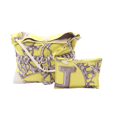 エルメス HERMES シルキーシティPM ショルダーバッグ バッグ シルク レザー シルク □O刻印(2011年製造) レディース イエロー系 / マルチカラー 【中古】