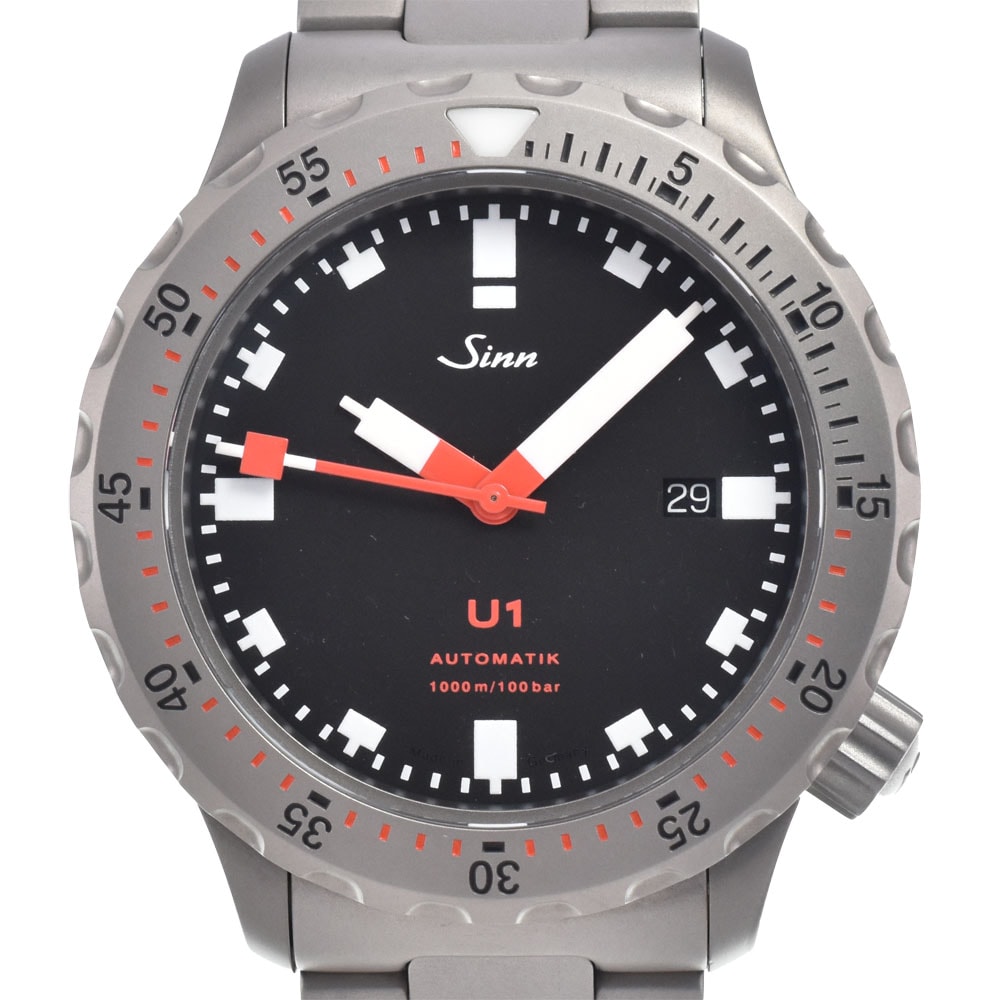 ジン Sinn 1010.01 U1 ダイビングウォッチ 1000m ブラック 自動巻き メンズ 美品 箱付き 腕時計 I#150643