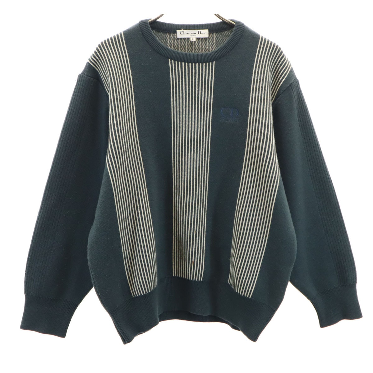 Christian Dior SPORTS クリスチャンディオールスポーツ 90s ウール オールド 長袖 セーター L ネイビー系 ニット