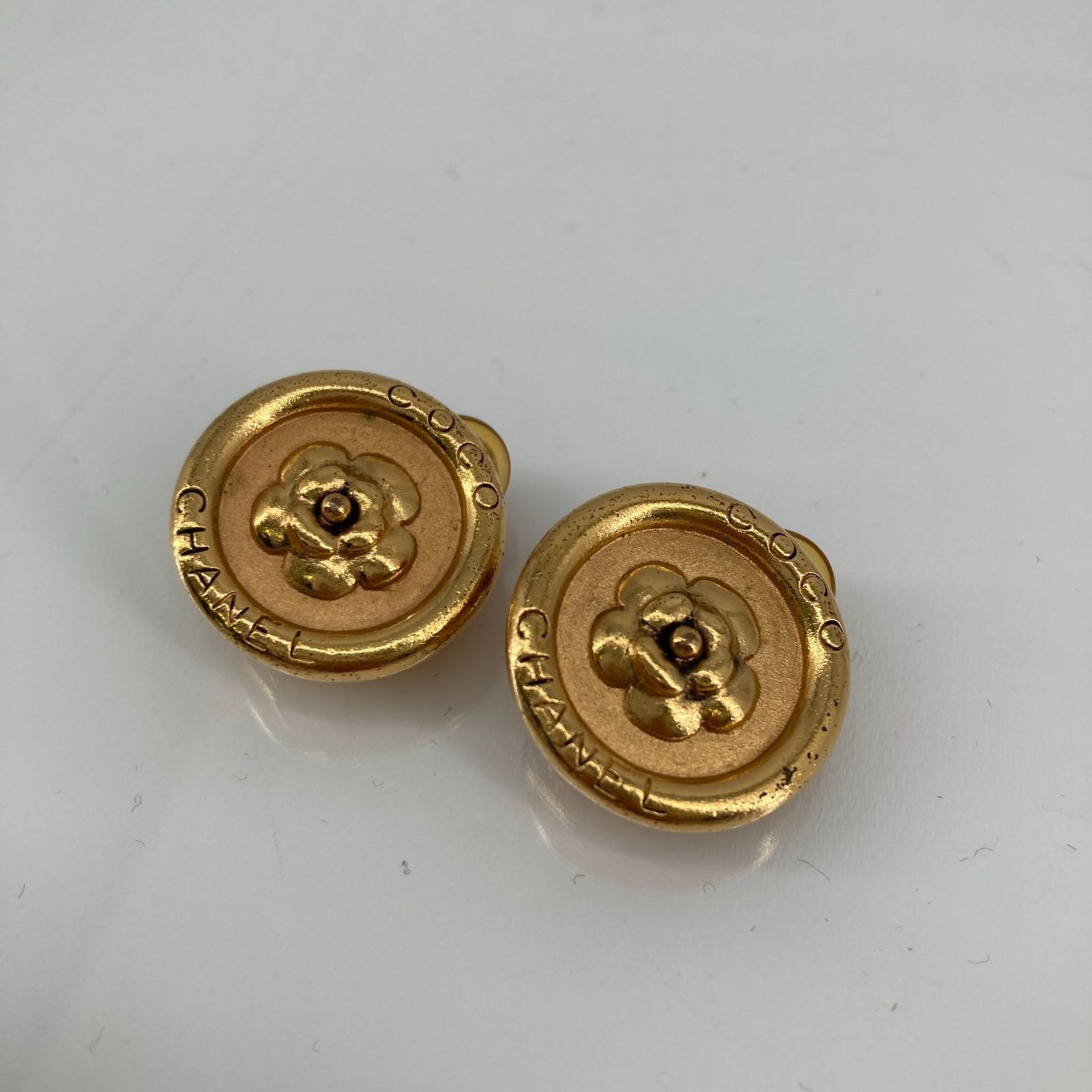 C (やや傷や汚れあり)】CHANEL（シャネル）97P カメリア イヤリング 