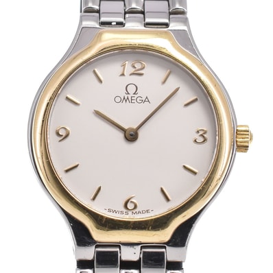 オメガ OMEGA デビル シンボル SS/K18YG シルバー クォーツ レディース 良品 腕時計 H#146089
