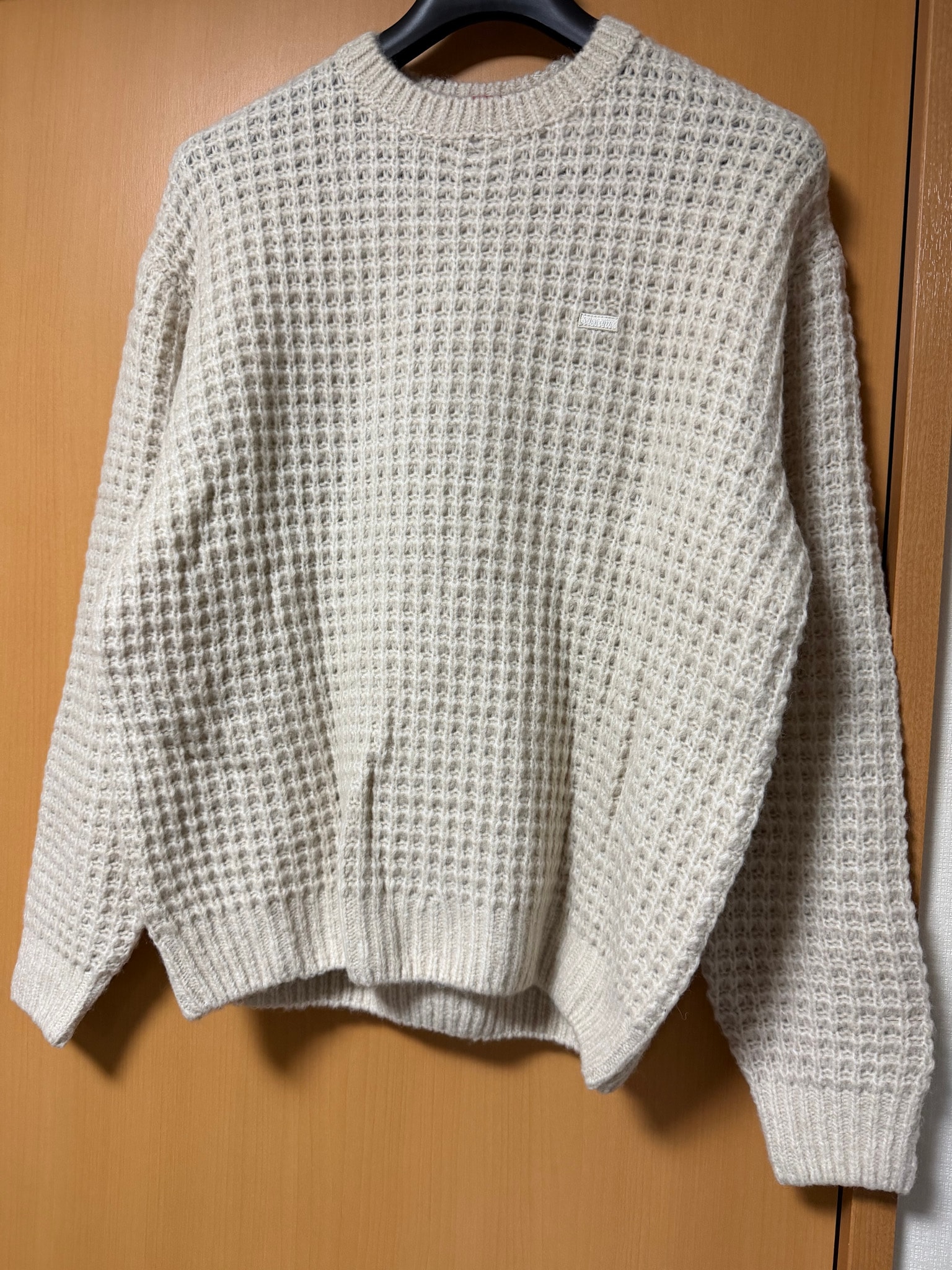 Supreme Small Box Waffle Sweater "Natural"