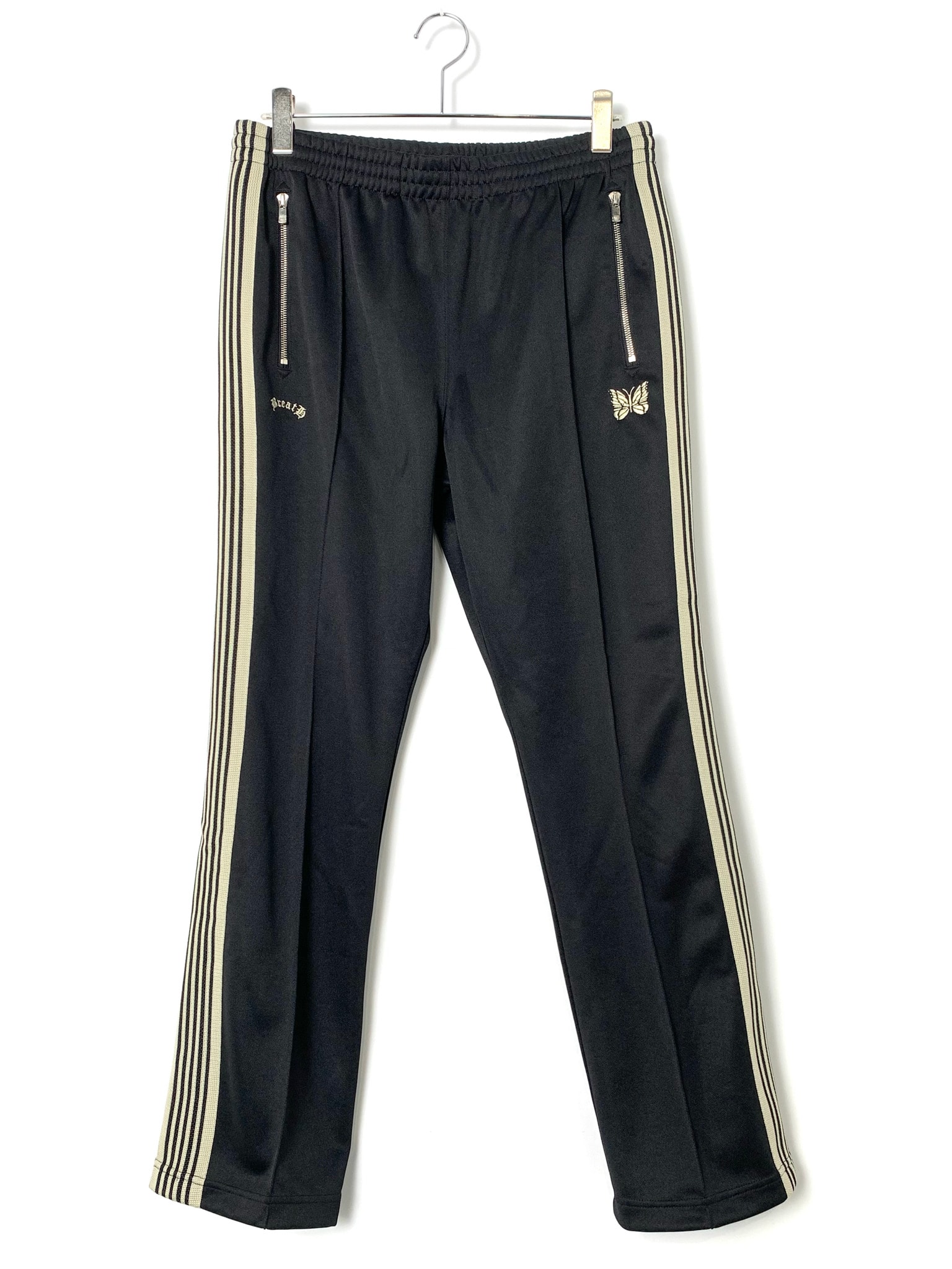 Needles x BADHOP BREATH Narrow Track Pant - Poly Smooth "Black Beige"