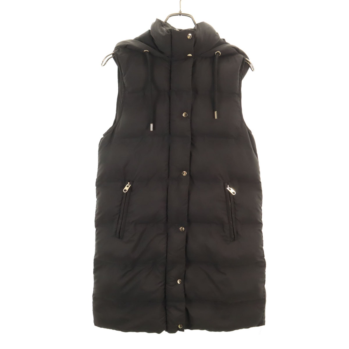 ZARA ザラ ロング 中綿ベスト XS ブラック