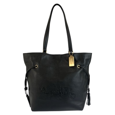美品 COACH コーチ アンディ ブラック 黒 ゴールド金具 レザー トートバッグ ショルダーバッグ 603470 【中古】