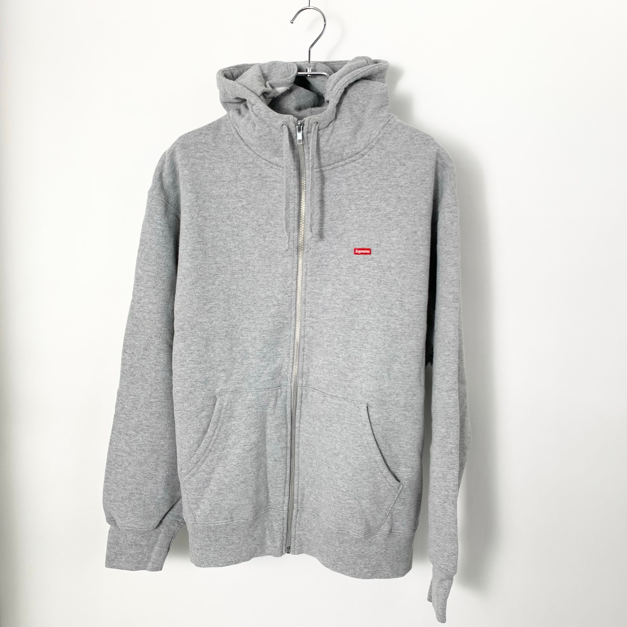 Supreme Small Box Facemask Zip Up Hooded Sweatshirt "Heather Grey"