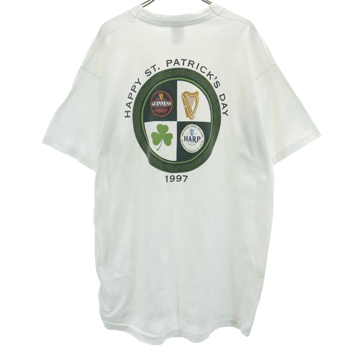 FRUIT OF THE LOOM フルーツオブザルーム 90s USA製 オールド バックプリント HAPPY ST. PATRICK'S DAY 半袖 Tシャツ シングルステッチ