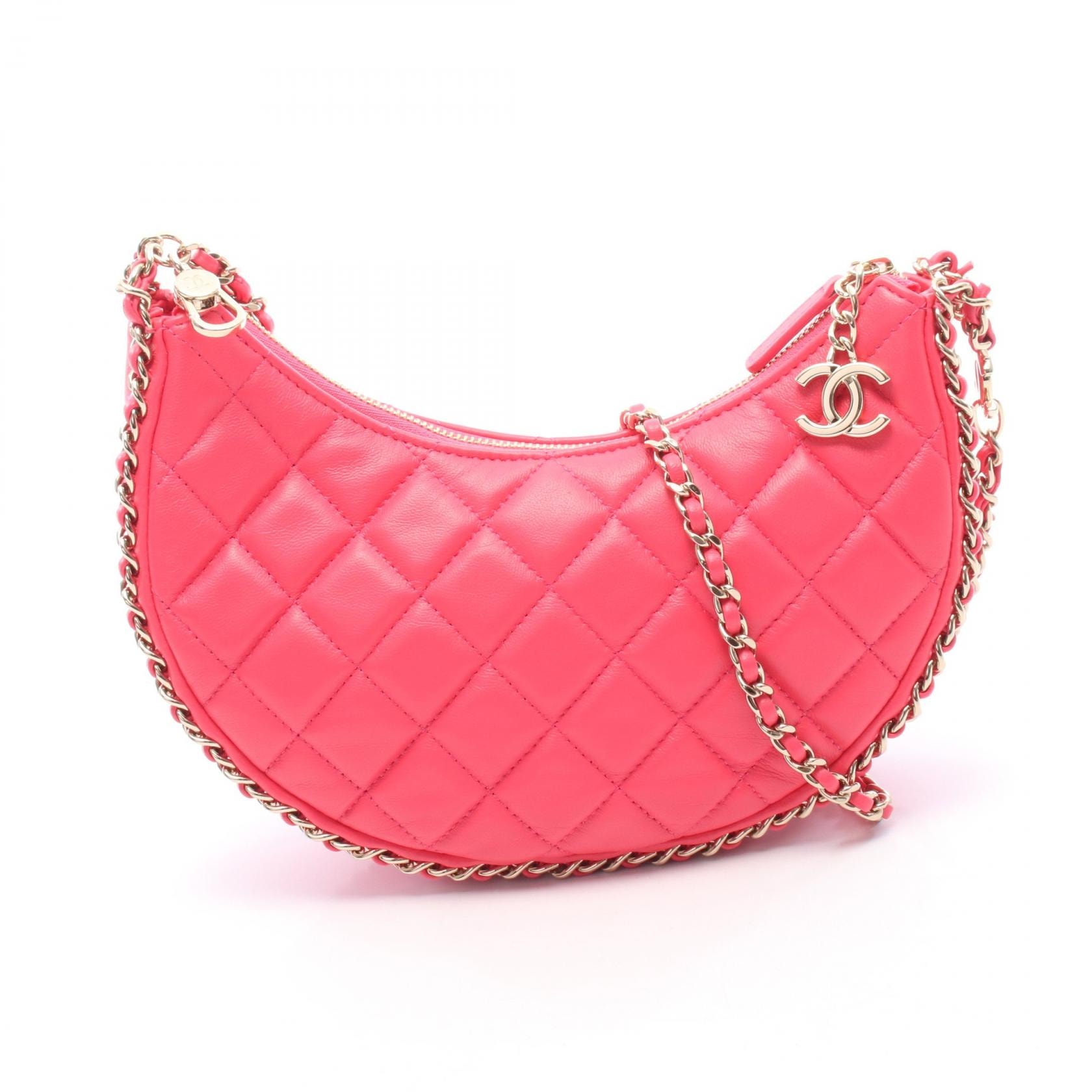 シャネル CHANEL マトラッセ スモールホーボー ショルダーバッグ バッグ ラムスキン(羊革) レディース ピンク系 AS3917 【中古】
