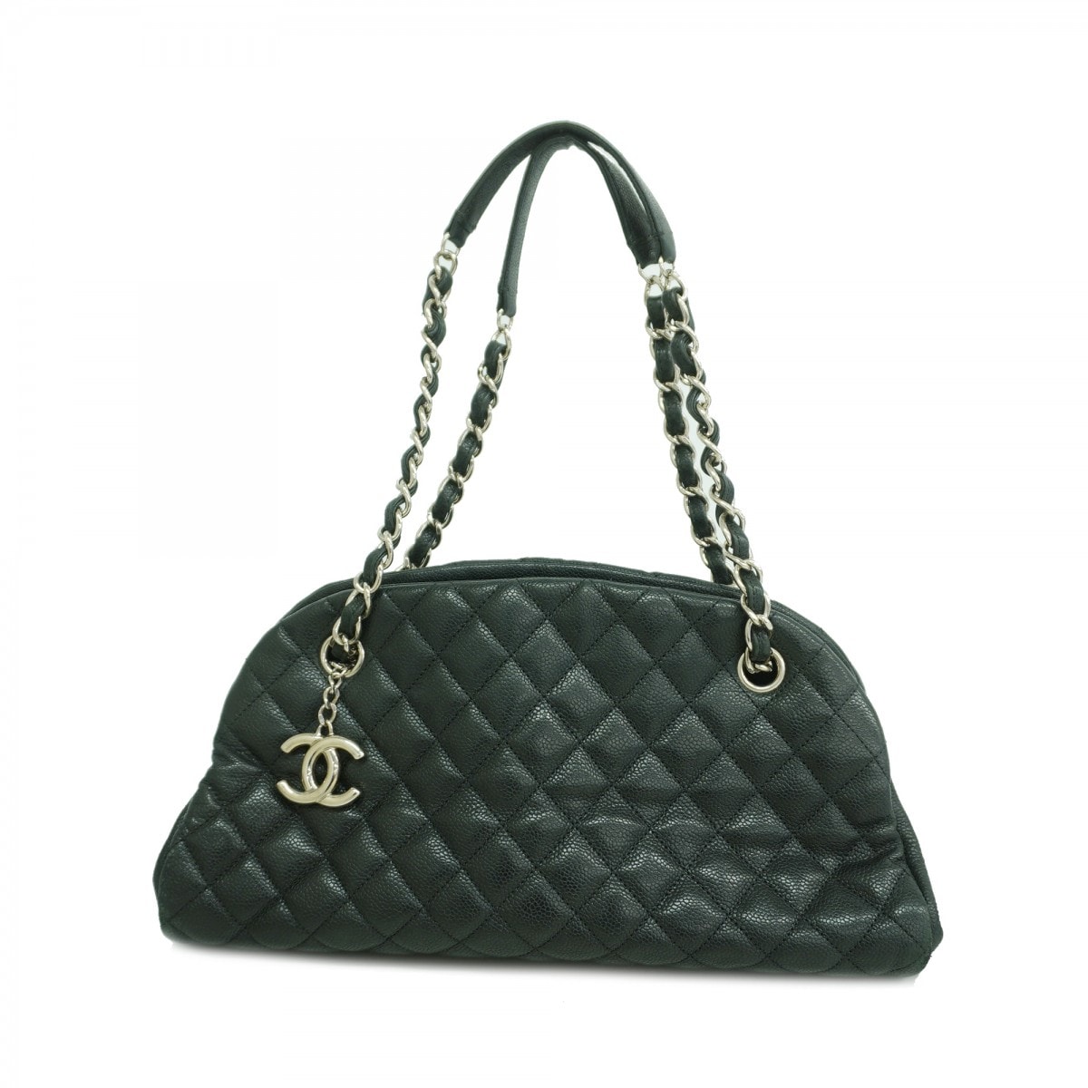 ★SALE【6db1662-k】シャネル ショルダーバッグ マトラッセ チェーンショルダー キャビアスキン ブラック シルバー金具【中古】レディース