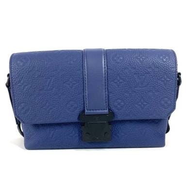 ルイヴィトン LOUIS VUITTON Sケープ・メッセンジャー M11692 モノグラムエンボス カバン 斜め掛け フラップ ショルダーバッグ トリヨンレザー サファイア ブルー 美品