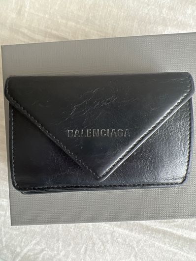 BALENCIAGA Papier Mini wallet Smooth Calfskin "Black"