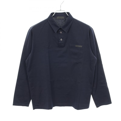 プラダ PRADA ポロシャツ 衣料品 トップス コットン メンズ ネイビー系 【中古】