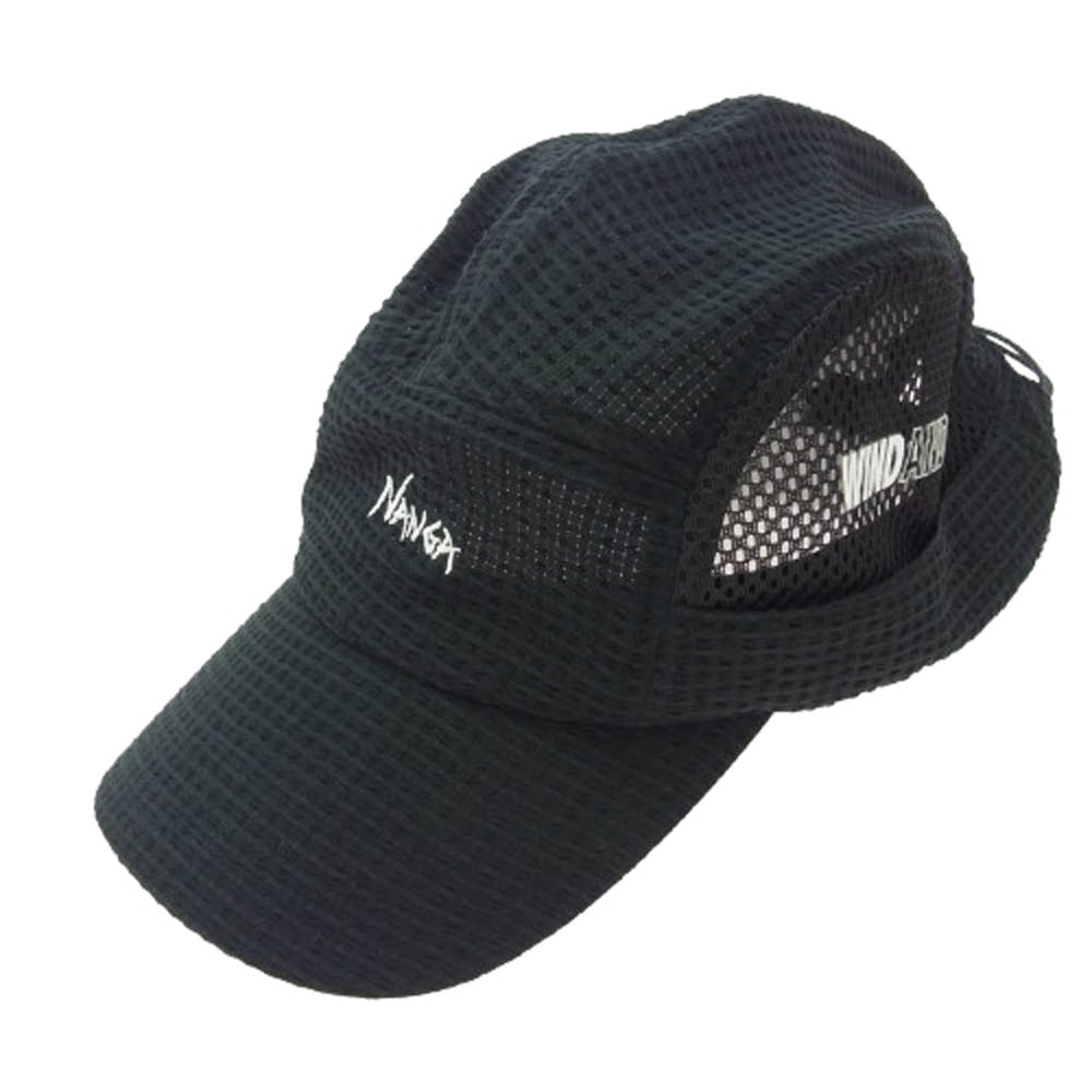 WIND AND SEA ウィンダンシー キャップ CA2423-3B402-A NANGA ナンガ 5パネル ジェット メッシュ キャップ ブラック系【美品】【中古】