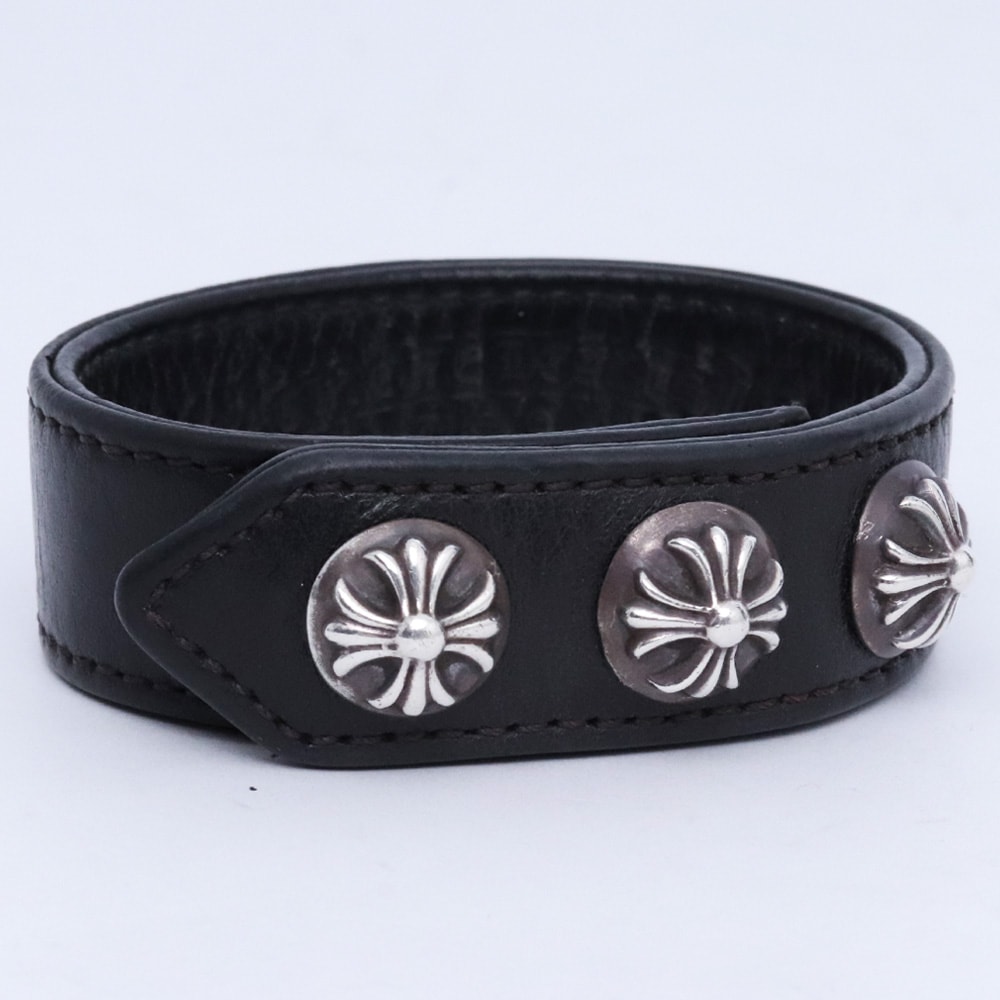 Chrome Hearts 3 Button 2 Snap Bracelet Cross "Black"