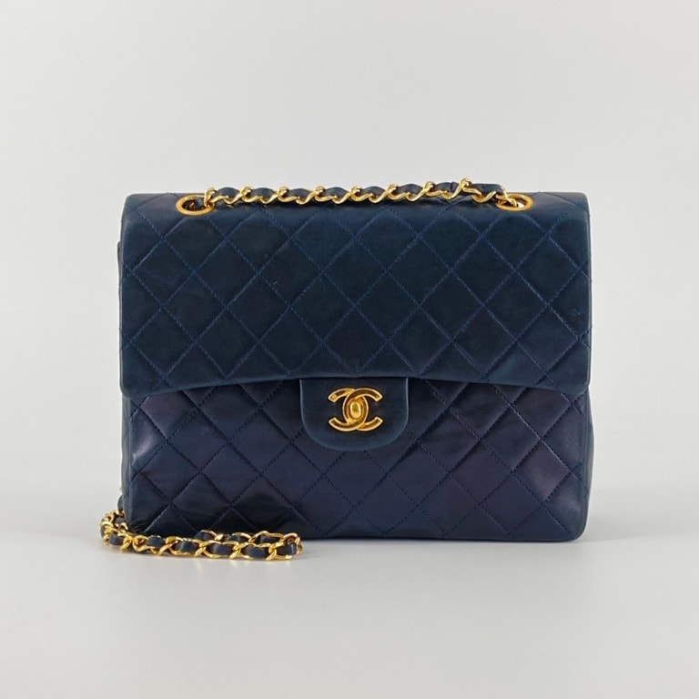 CHANEL(シャネル) マトラッセ25  シングルフラップ 1番台 チェーン ショルダーバッグ ネイビー