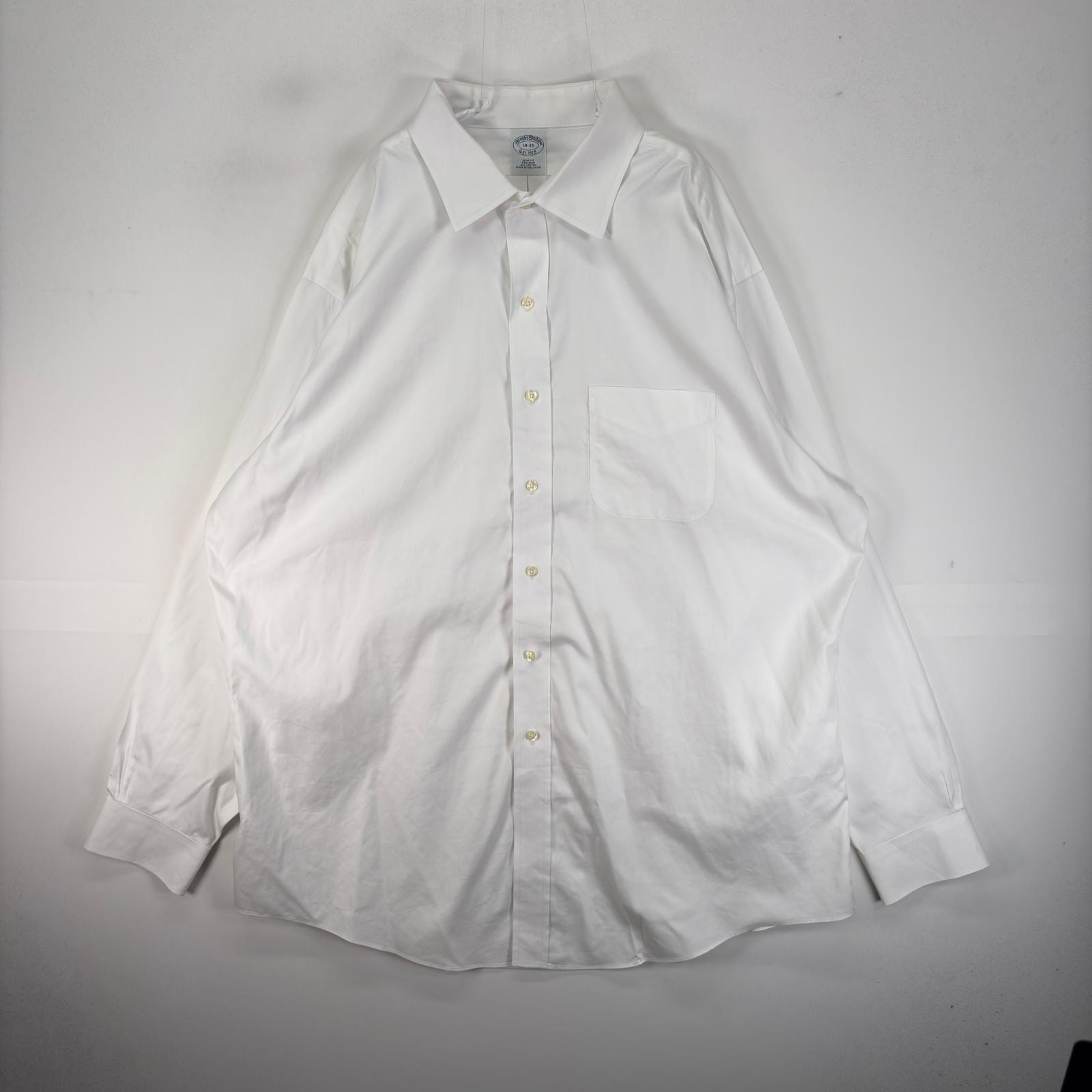 古着 ブルックスブラザーズ Brooks Brothers 長袖シャツ 胸ポケ 2XL  ホワイト系 無地 メンズ