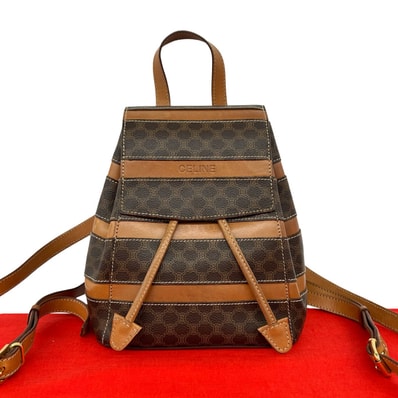 CELINE セリーヌ マカダム ブラゾン トリオンフ 柄 レザー PVC リュックサック ブラウン
38725