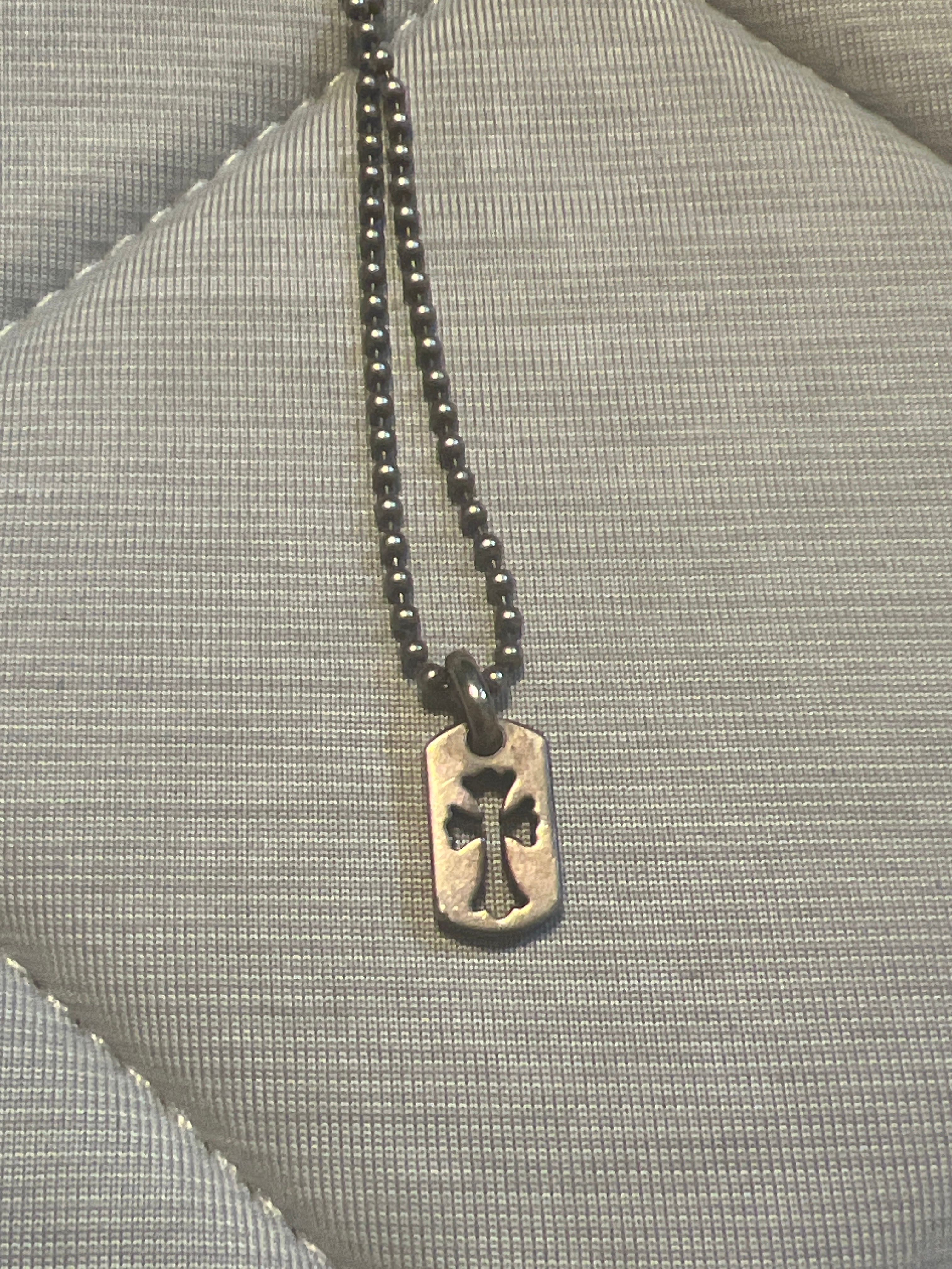 Chrome Hearts Dog Tag Tiny Cut Out Cross "Silver"