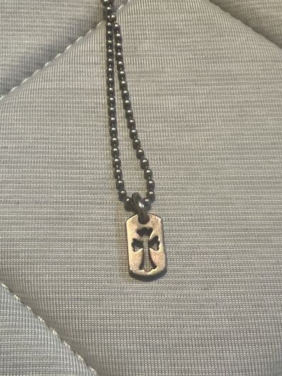 Chrome Hearts Dog Tag Tiny Cut Out Cross "Silver"