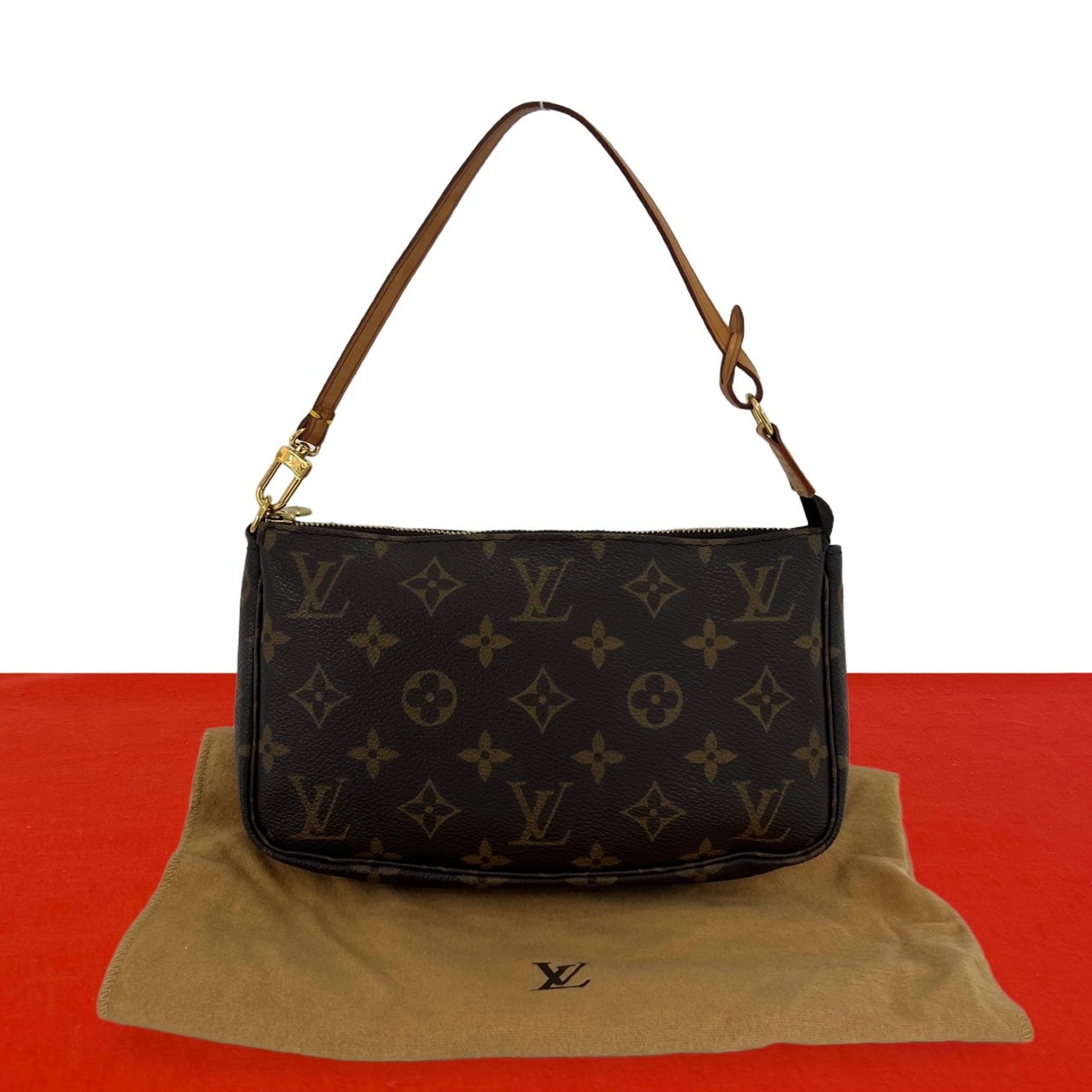 LOUIS VUITTON ルイヴィトン アクセソワール モノグラム レザー PVC ハンドバッグ ブラウン
 182-5