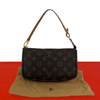 LOUIS VUITTON ルイヴィトン アクセソワール モノグラム レザー PVC ハンドバッグ ブラウン
182-5