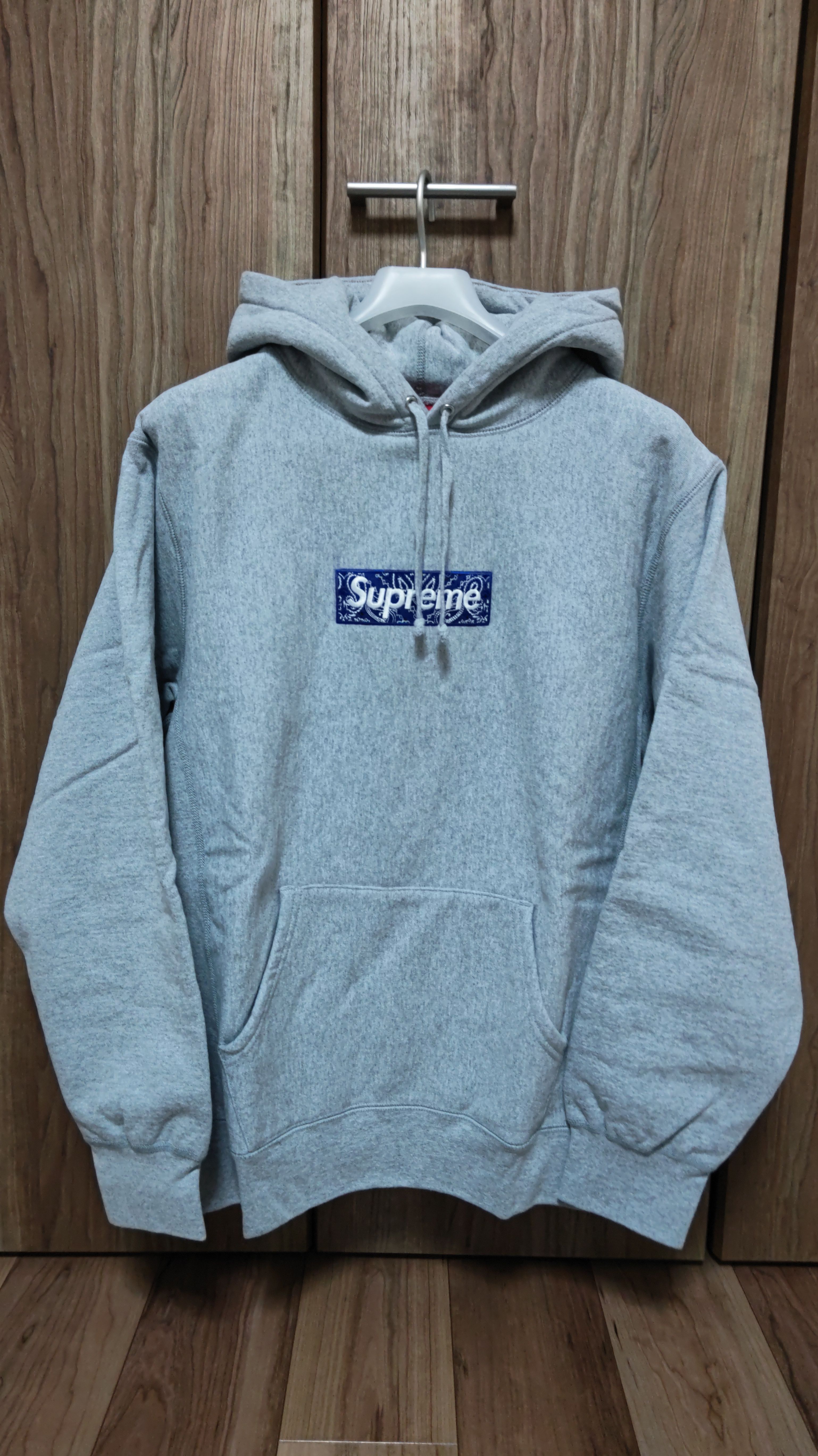 Supreme Bandana Box Logo Hooded Sweatshirt "Grey"