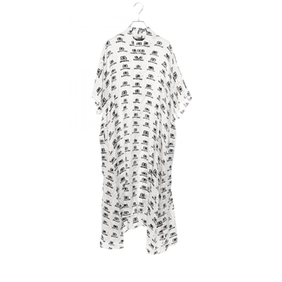 バレンシアガ BALENCIAGA BBロゴ総柄 ワンピース 衣料品 トップス シルク レディース ホワイト系 / ブラック系 - 【中古】