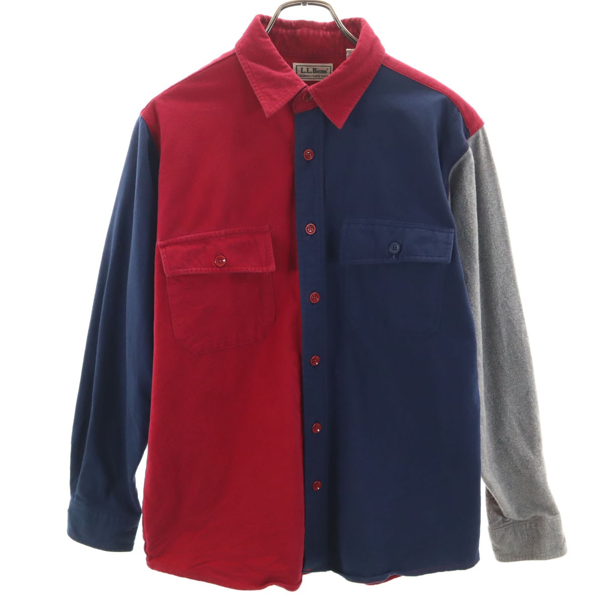 L.L.Bean エルエルビーン 80s USA製 ヴィンテージ 長袖 ネルシャツ L レッド アウトドア