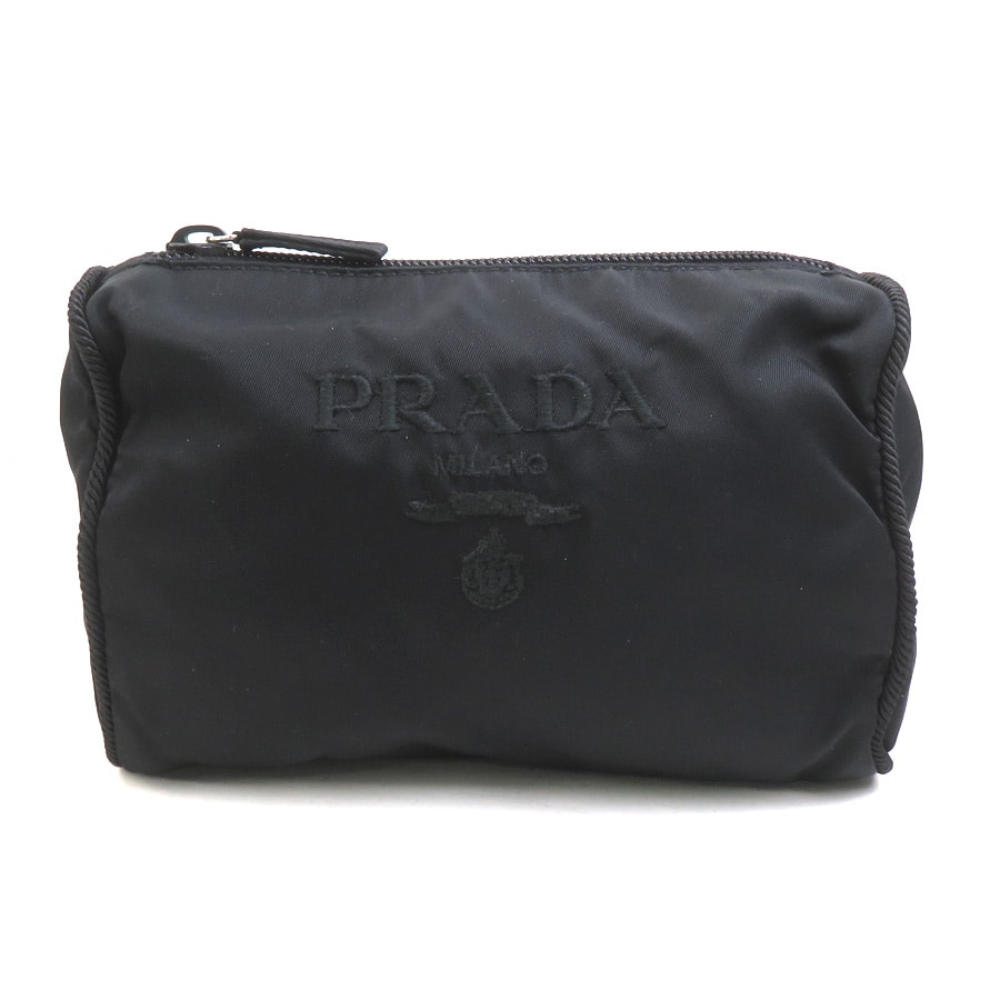 プラダ PRADA ポーチ ナイロン ブラック レディース 1N0868【中古】 h32008k