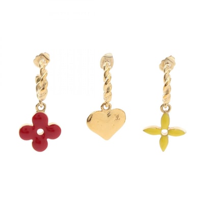 ルイ・ヴィトン LOUIS VUITTON ブークルドレイユ スウィートモノグラム 3点セット ピアス ジュエリー GP(ゴールドメッキ) ピンク レディース ゴールド系 / ピンク系 / ブルー系 【中古】