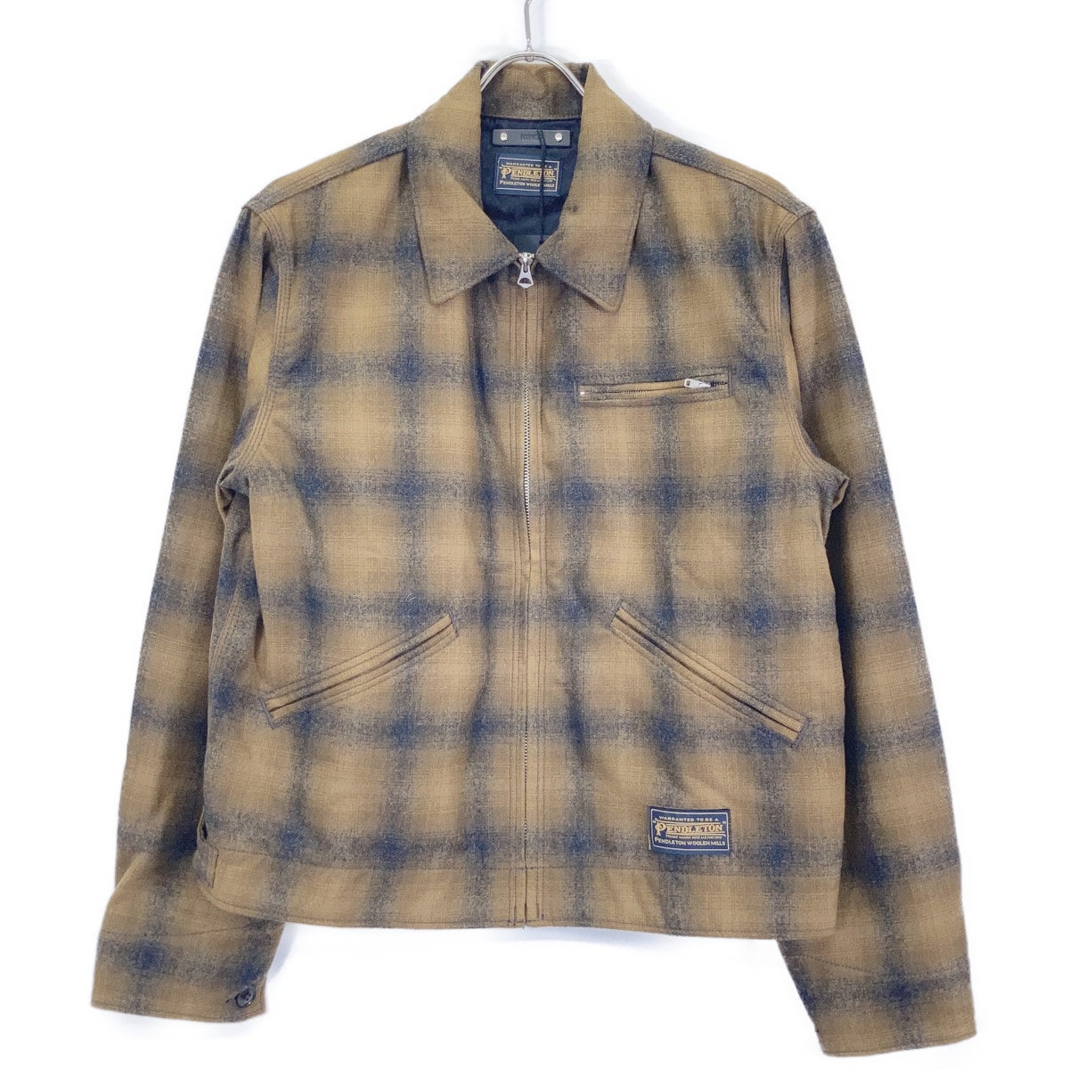 マインデニム ×PENDLETON MND-PDL801-67 ベージュ ウールフランネル レオパードライニング W.Plaid Zipup Work JKT 2