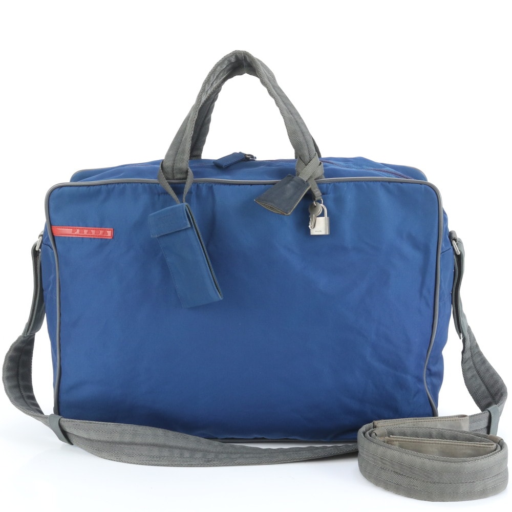 ■美品 プラダ プラダスポーツブルーボストン バッグ