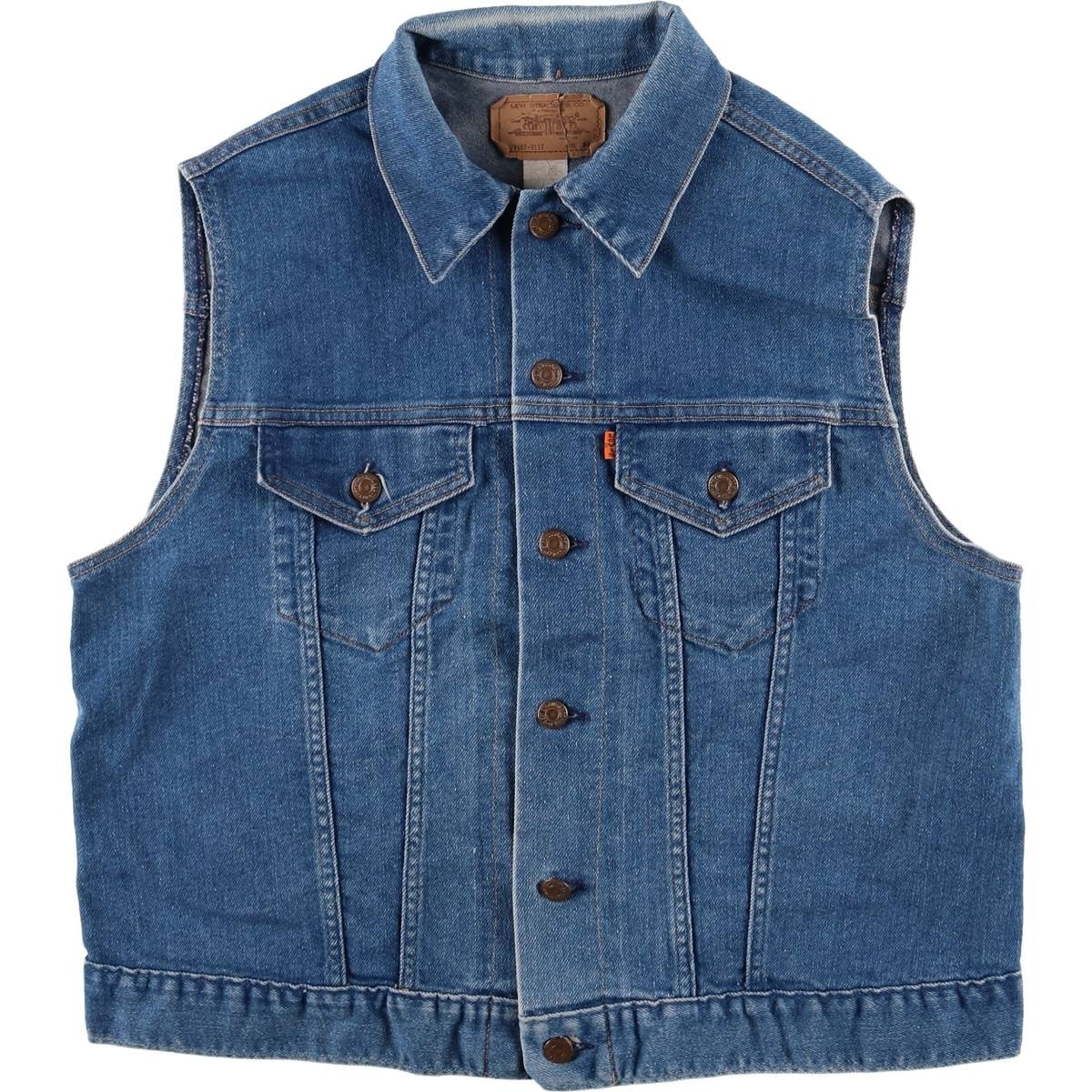 古着 70年代 リーバイス Levi's 79647-9117 オレンジタブ デニムベスト USA製 メンズM相当 ヴィンテージ/eaa585826