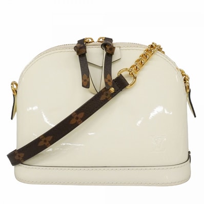 【6dd4671-k】ルイヴィトン ショルダーバッグ ヴェルニミロワール アルマミニ M52749 スノー【中古】レディース