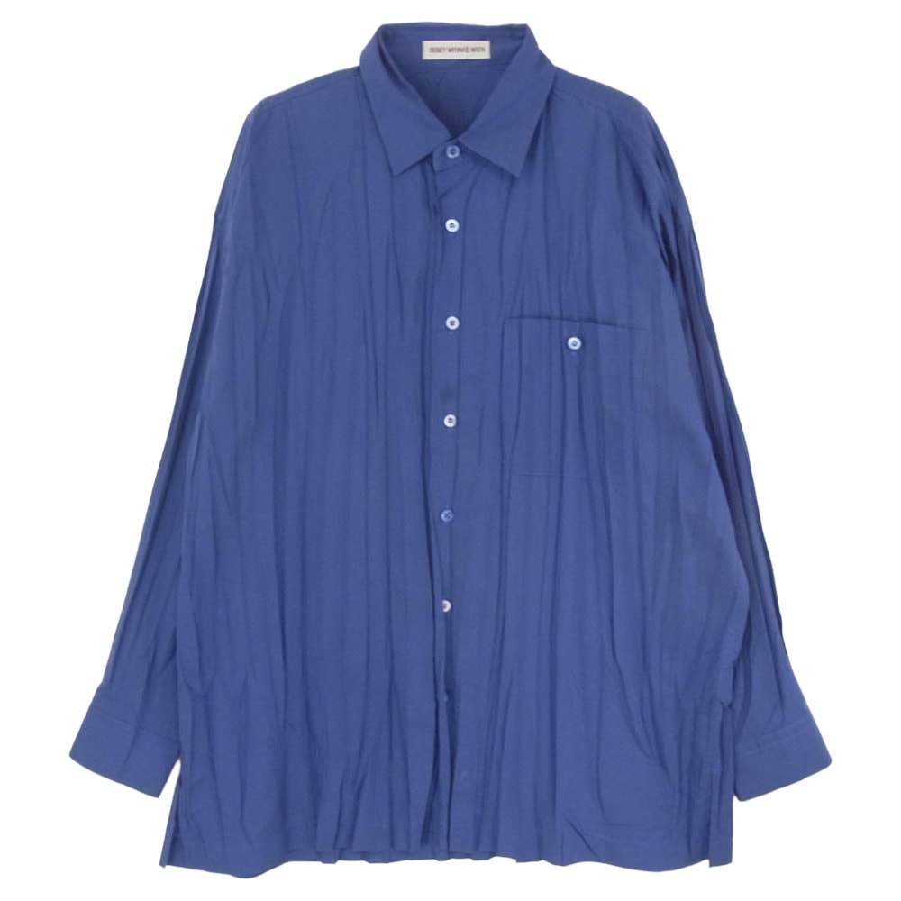 ISSEY MIYAKE イッセイミヤケ ME63-FJ483 MEN シワ プリーツ デザイン 長袖 シャツ ブルー系 M【中古】
