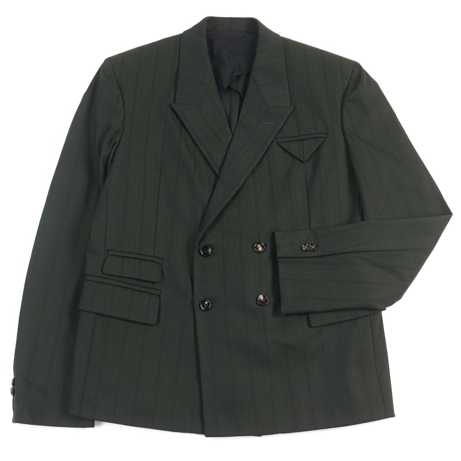 極美品 ボッテガヴェネタ テーラードジャケット グリーン系 52 659592