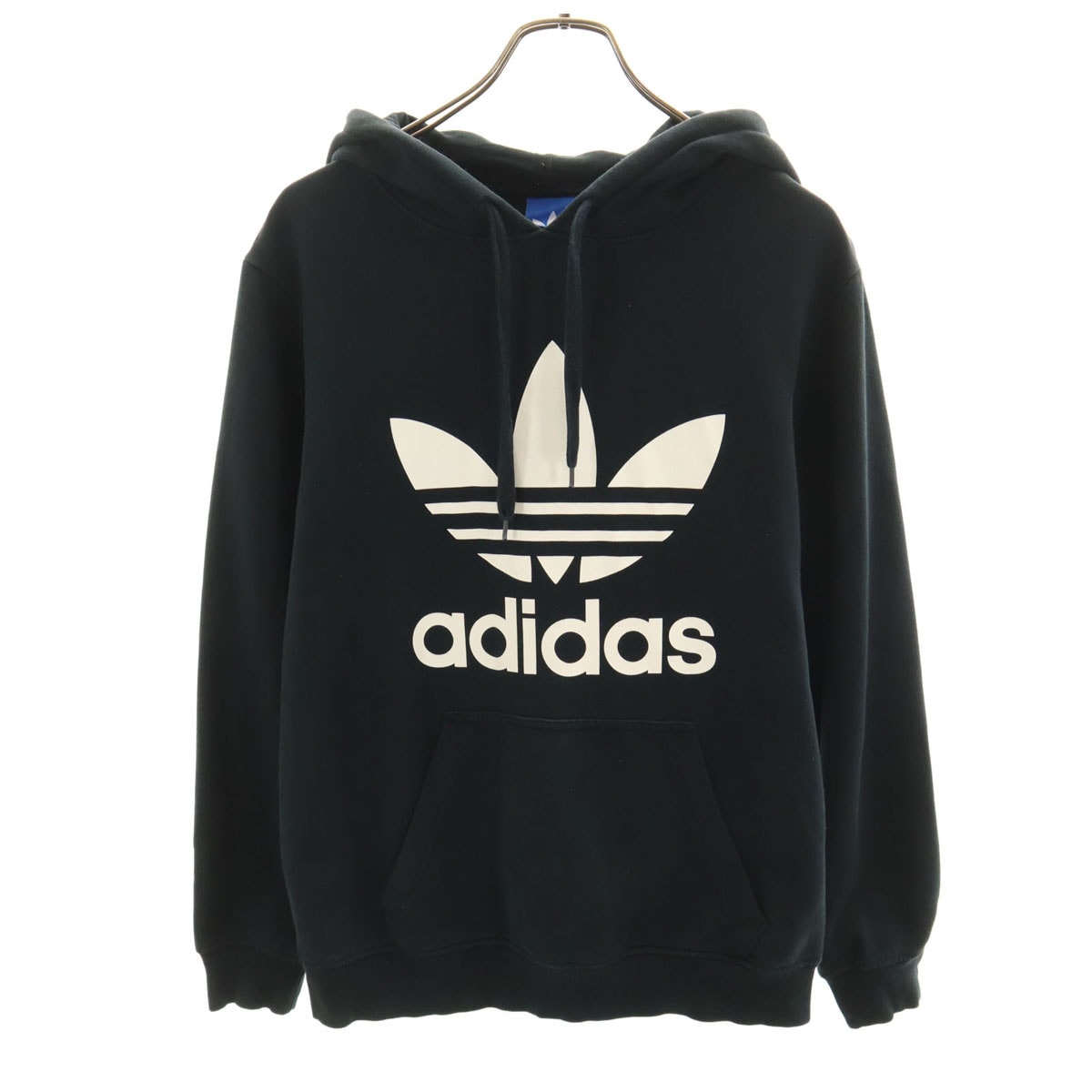 adidas Originals アディダスオリジナルス トレフォイルロゴ 長袖 スウェットパーカー M ブラック