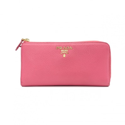 PRADA プラダ サフィアーノレザー 長財布 レザー ピンク ゴールド金具