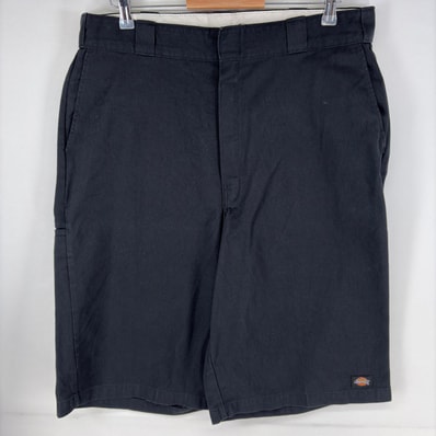 古着 ディッキーズ Dickies パンツ ワーク ショーツ ハーフパンツ ワンポイントロゴ ツールポケット w38 ブラック系 メンズ