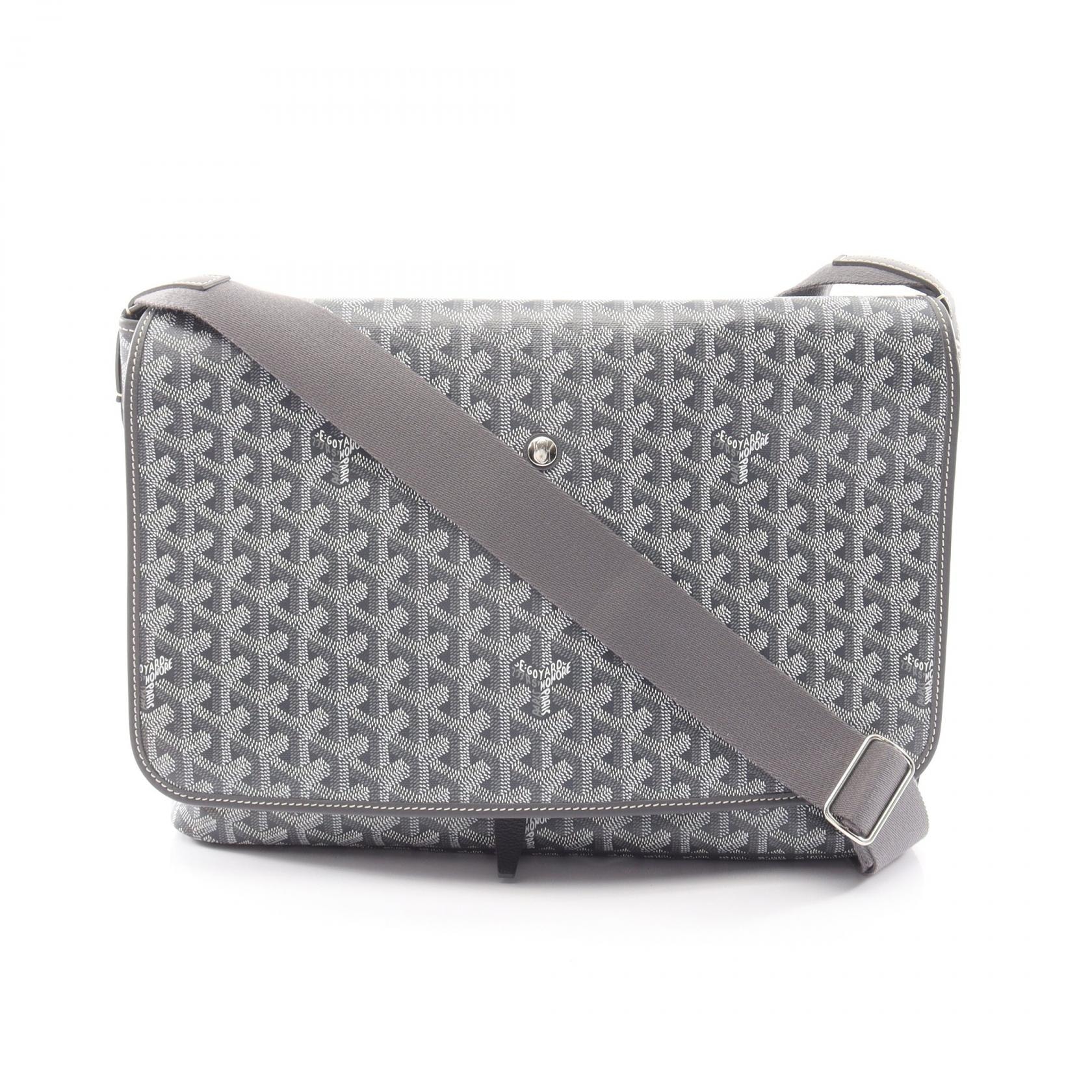 ゴヤール GOYARD カペシアンMM ショルダーバッグ バッグ PVCコーティングキャンバス レザー メンズ レディース グレー系 / ホワイト系 【中古】