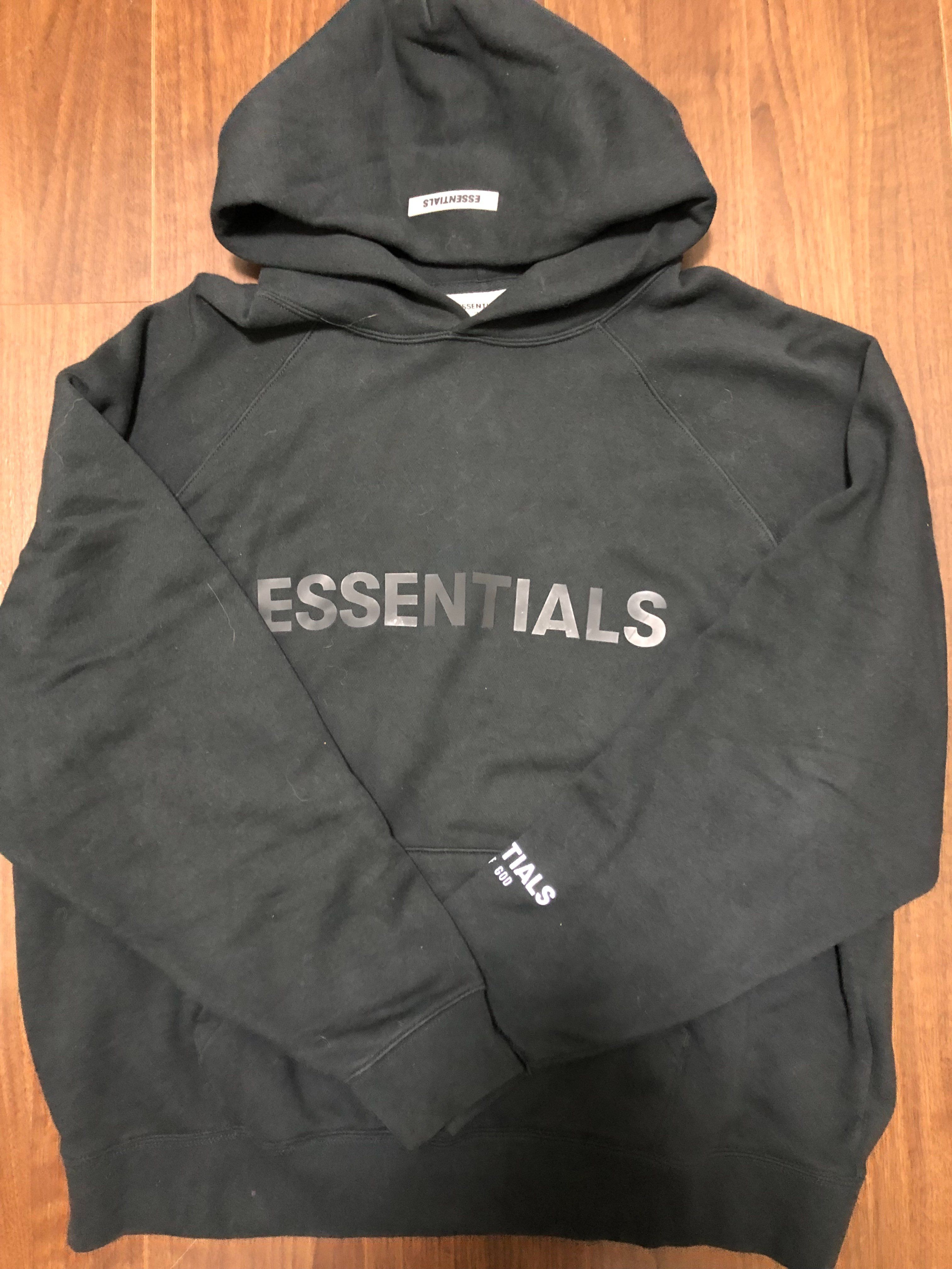 FEAR OF GOD ESSENTIALS 3D Silicon Applique Pullover Hoodie "Black"