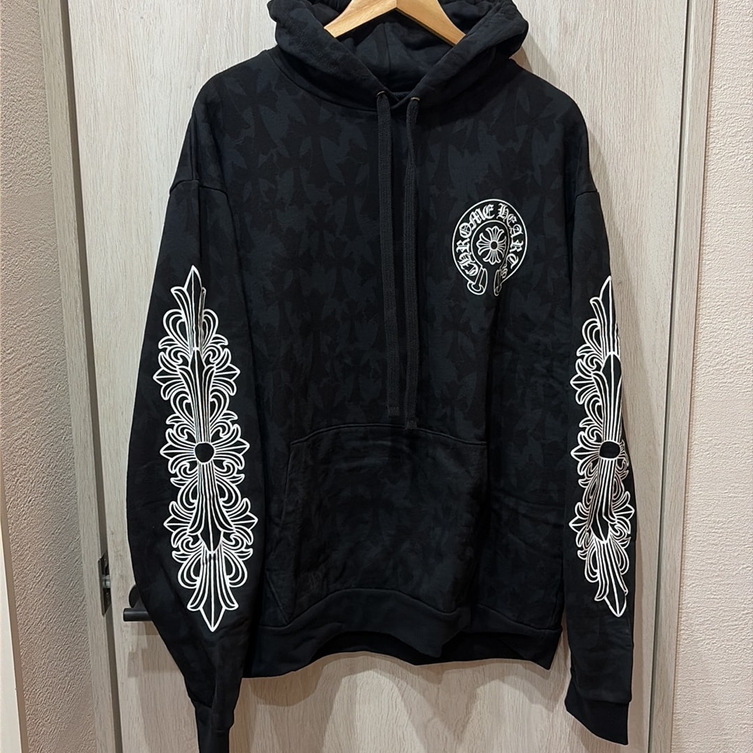 Chrome Hearts Cemetery Cross All Over Print Hoodie "Black"