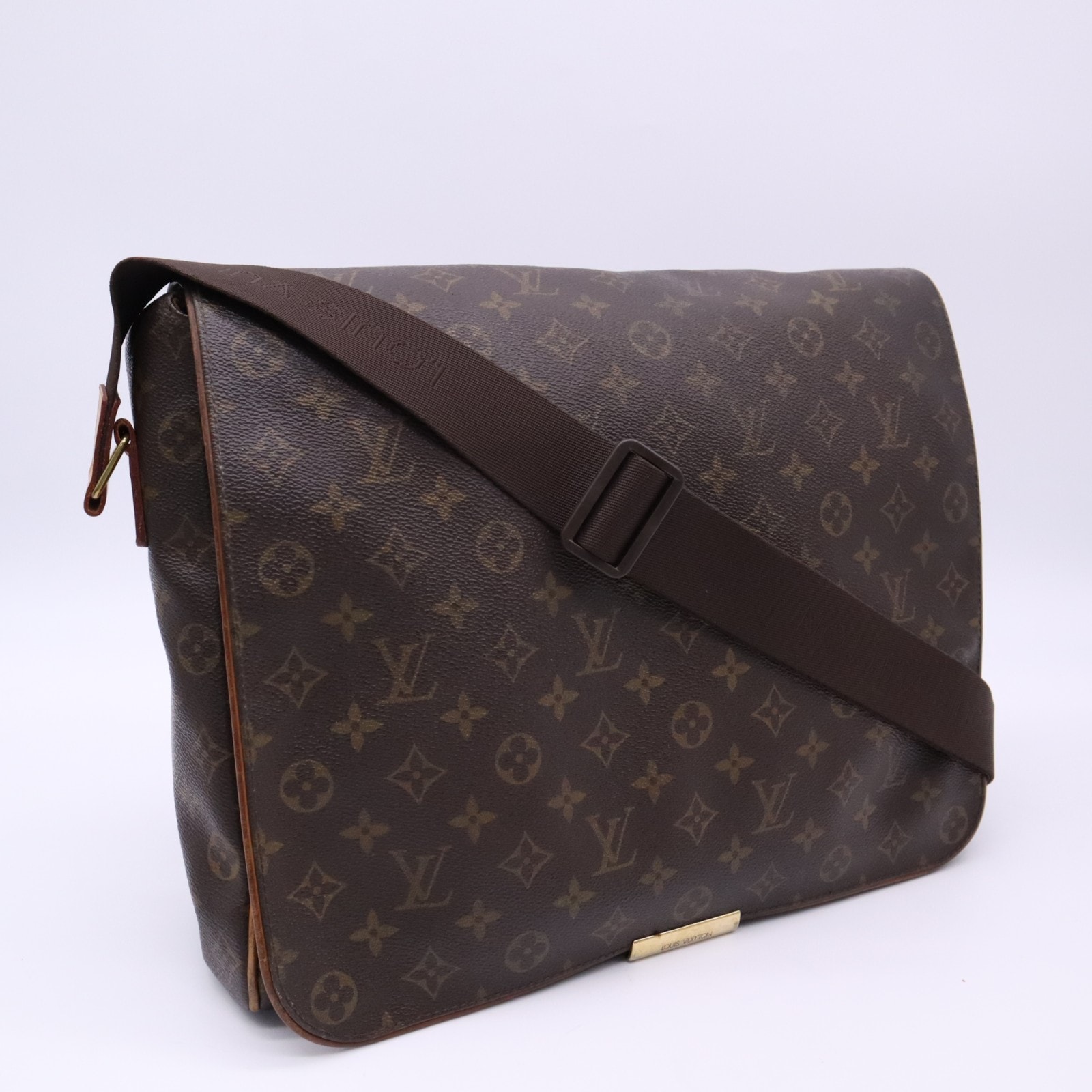 LOUIS VUITTON ルイ・ヴィトン モノグラム アベス M45257 ショルダーバッグ ブラウン ベージュ コーティングキャンバス レザー メンズ