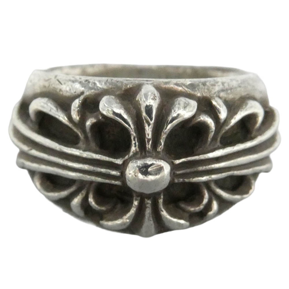 CHROME HEARTS クロムハーツ(原本無) FLRL CRS フローラルクロス リング シルバー系 約17.5号【中古】
