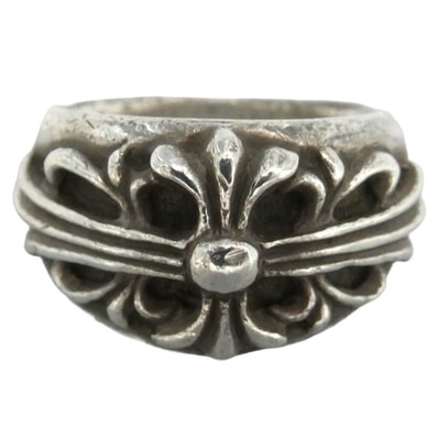 CHROME HEARTS クロムハーツ(原本無) FLRL CRS フローラルクロス リング シルバー系 約17.5号【中古】