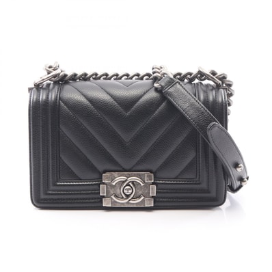 シャネル CHANEL ボーイシャネル スモール ショルダーバッグ バッグ キャビアスキン(グレインドカーフ) レディース ブラック系 A67085 【中古】